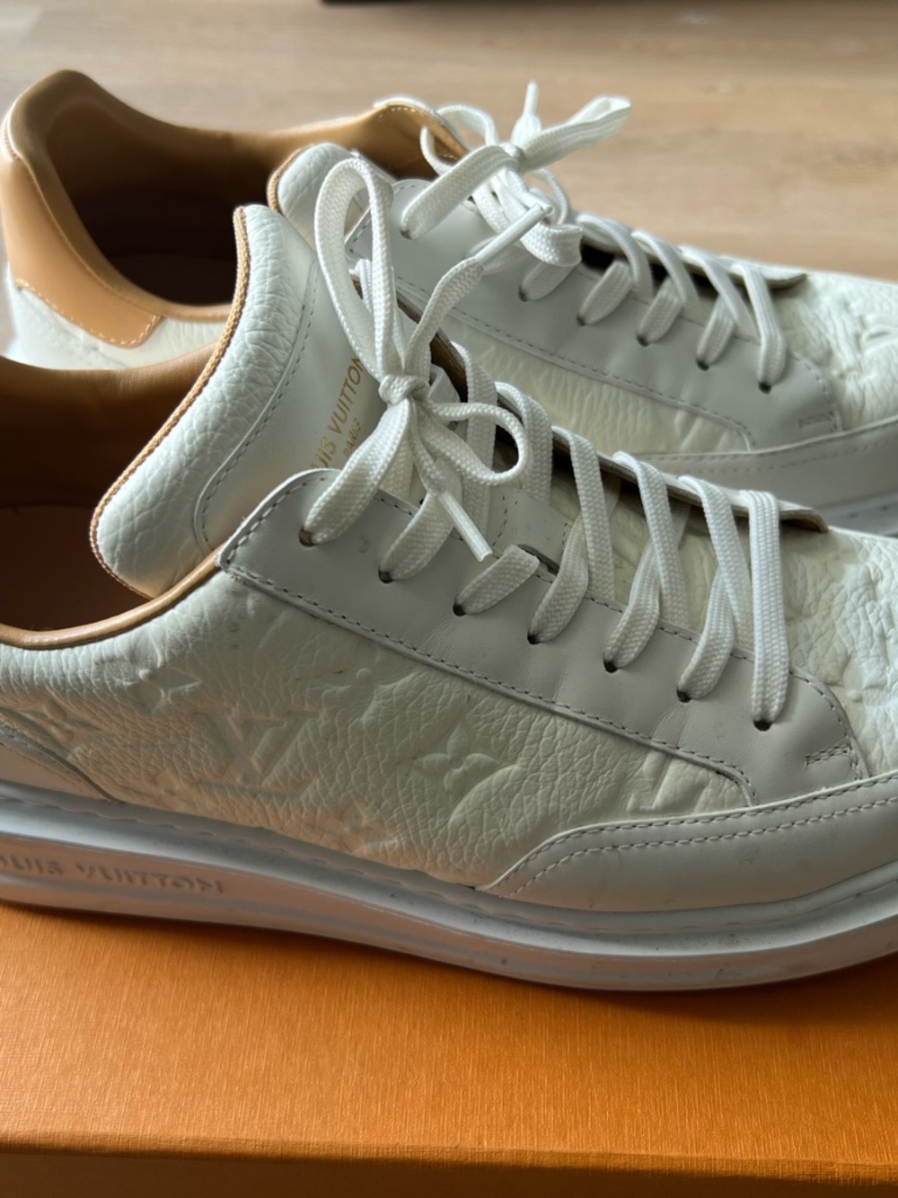 Louis Vuitton Beverly Hills White Monogram Trainers - Size 8.5 euro/9.5 men - Picture 2 of 10